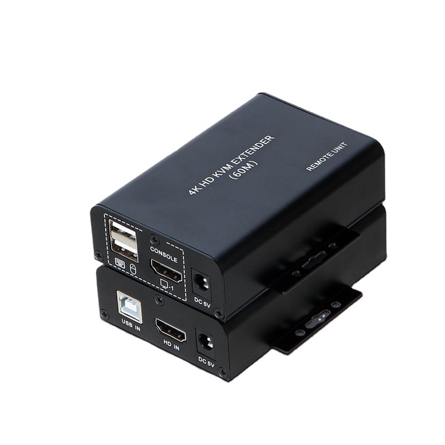 Manufacturer's 4K 60m for KVM Extender with Bidirectional Loop-Out and IR +USB 60M Made in China