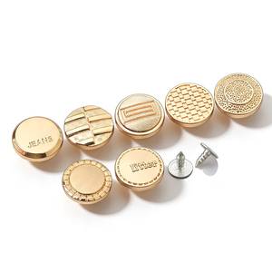 Golden Plating Custom Jeans <b>Buttons</b> and Rivets Zamac Custom Brand Logo Pattern Jacket Metal <b>button</b> for Jeans Denim Clothing - Product Image 3
