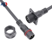 AOHUA 4Pin Creux Cuivre Panneau Monté Femelle Prise Mâle En Plastique M19 Connecteur Moled avec 1.0mm2 Câble pour Éclairage Led