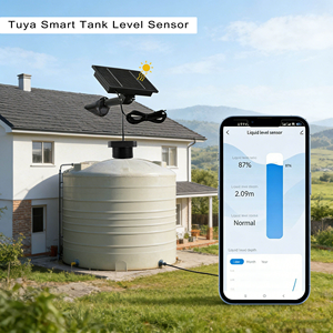 Jauge de niveau ultrasonique Tlc2326-WF-S, alarme de niveau d'eau en temps réel, <span class=keywords><strong>capteur</strong></span> de niveau de réservoir Wifi Tuya avec panneau solaire - Product Image 1