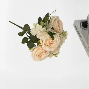Toptan ipek pembe beyaz gül 40-60 cm çiçek masa centerpieces düğün çiçek aranjmanı için
