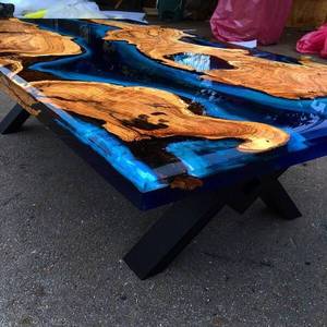 Premium Custom Live Edge <b>Epoxy</b> Resin River <b>Table</b> Solid Wood Dining <b>Table</b> Luxury Handmade Furniture for Home Office - Product Image 2