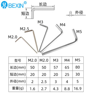 ประแจหกเหลี่ยม BEXIN M3 M4 M5 เหล็กโครเมี่ยมวาเนเดียม ขนาดเมตริก 44 มม. สำหรับแผ่นปลดเร็วขาตั้งกล้อง - Product Image 5
