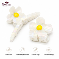 Jepit Rambut Besar Lucu Anti-Selip CL1798 Sweet Flower dengan Bahan Asam Asetat, Aksesoris Rambut yang Dapat Disesuaikan