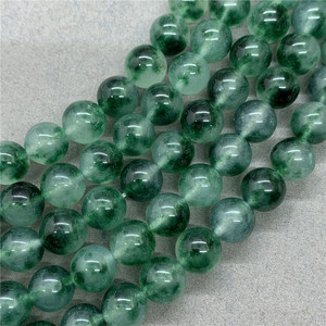 Cuentas lisas redondas de <span class=keywords><strong>Calcedonia</strong></span> <span class=keywords><strong>verde</strong></span> al por mayor, cuentas sueltas de piedra natural para la fabricación de joyas (AB2104) - Product Image 3