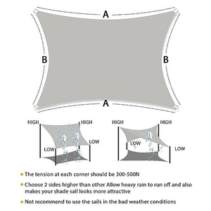 Nhà máy trực tiếp hình chữ nhật 6 'x 10' không thấm nước Oxford Polyester <span class=keywords><strong>UV</strong></span> bảo vệ Sun <span class=keywords><strong>Shade</strong></span> <span class=keywords><strong>Sail</strong></span> cho sân sau Patio Vườn Hồ Bơi - Product Image 5