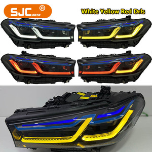 SJC Auto ADAPTIVE <strong>LED</strong> Headlights for BMW G30 G38 5 Series F90 M5 2021-2023 Laser Head <strong>Lights</strong> WHITE YELLOW <strong>RED</strong> Triple Drls Front - Product Image 1