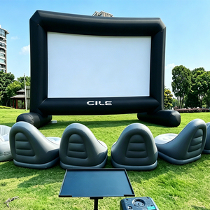 จอโปรเจคเตอร์เป่าลมสำหรับฉายหน้า-หลังกลางแจ้ง EU 15 ฟุต พร้อมเก้าอี้ - Product Image 1