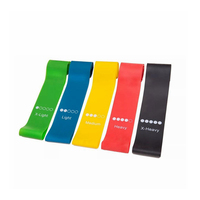 Ensemble de 5 bandes de résistance de voyage élastiques durables en latex pour l'exercice de yoga intérieur et extérieur pour la force de lutte