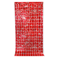 Rideau à franges rouge métallisé pour la Saint-Valentin, guirlande de paillettes, toile de fond décorative pour mariage, anniversaire, fête prénuptiale