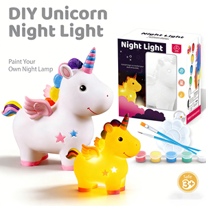 Kit Artistici per Bambini: Lampada Unicorno Fai-da-Te, Giocattoli Luminosi da Dipingere - Product Image 5