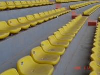 Siège de stade fixe à dossier bas en HDPE résistant aux UV et durable de Guangzhou ACT avec couleurs personnalisables CS-DKB-P