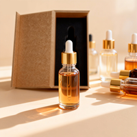 Flacon d'huile essentielle noir brillant avec bouchon compte-gouttes noir, fond antidérapant, 10 ml, 15 ml, 20 ml, boîte d'emballage personnalisable