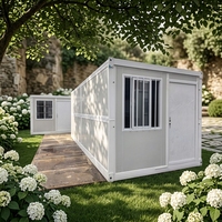 Casa Contenedor Plegable Prefabricada, Cabaña Modular Portátil con Ventana, Habitación Contenedor de Ensamblaje Rápido para Oficina o Almacenamiento en el Patio Trasero