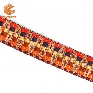 Factory 38mm Colorful National Style Woven Polyester Cotton Jacquard Webbing for Shoes Bag in Stock - Product Image 3