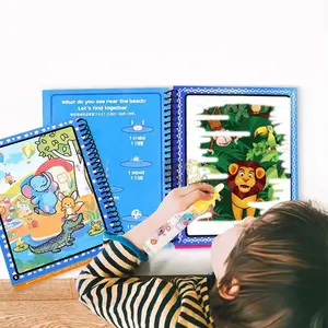 유치원 재미를위한 마법을 그리는 맞춤형 물 그림 책 및 학습 수채화 책