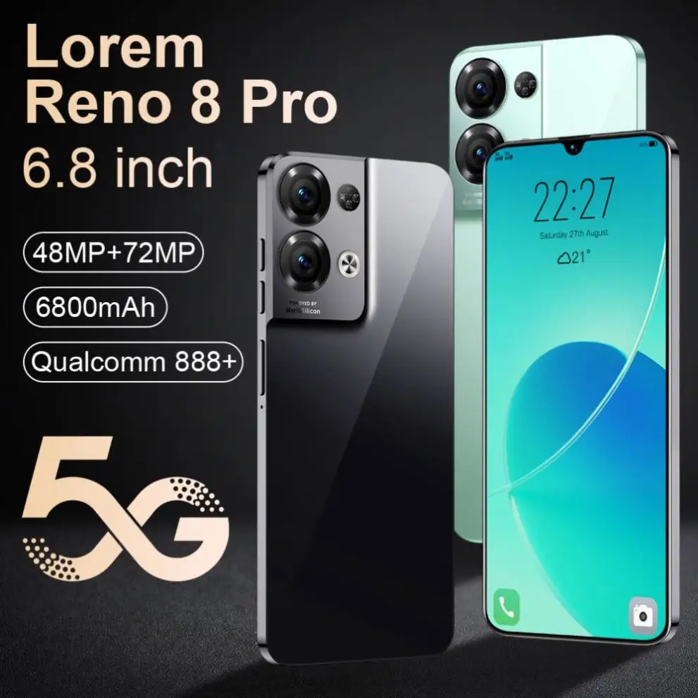 Điện Thoại Thông Minh Reno8pro Telefon 5G Mới Về 48mp + 72mp Mẫu Miễn Phí Điện Thoại Di Động Android Reno 8 Pro