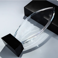 Trophée d'impression couleur du prix d'entreprise commémoratif en cristal créatif personnalisé Trophée en cristal forme de pétale
