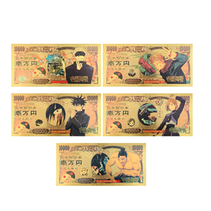 5 Stile Jujutsu Satoru Gojo Geto Yuji Goldblatt-Galvanisierung Sammelbare Anime-Papierkunst Souvenir-Münzen Banknoten Lesezeichen - Product Image 2
