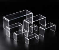 Produits en plastique sur mesure : Présentoir en acrylique en U intégré, étagère transparente pour figurines, stable, dimensions personnalisées