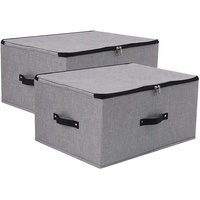 Paniers de rangement pliables en inox, ensemble de panier en tissu avec poignées et couvercle pour rangement de bébé