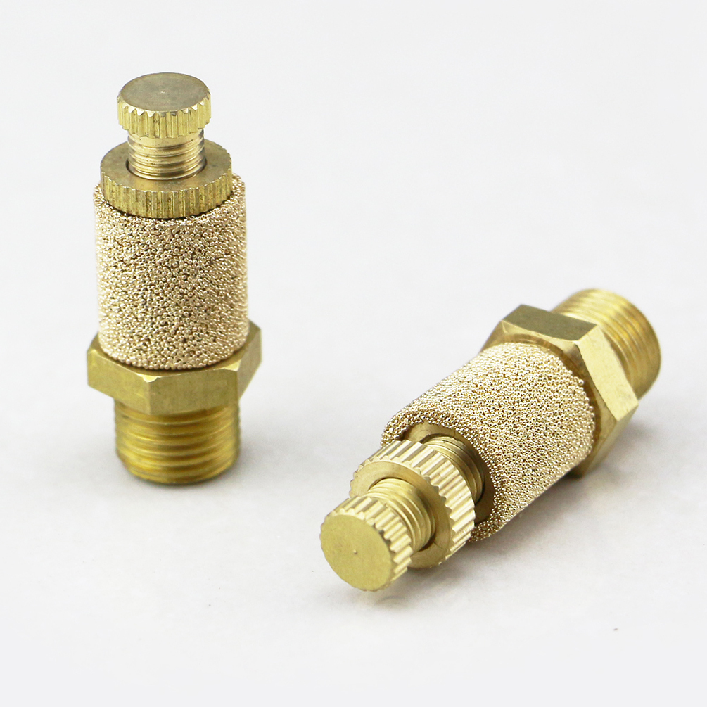 Olab Messing-Gasschalldämpfer – Handverstellbar, Pneumatisch, BSPP 425, Italien