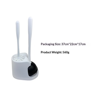 Ensemble de nettoyage de toilettes en plastique, brosse <span class=keywords><strong>WC</strong></span> sans angle mort, déboucheur, outil de nettoyage complet - Product Image 2