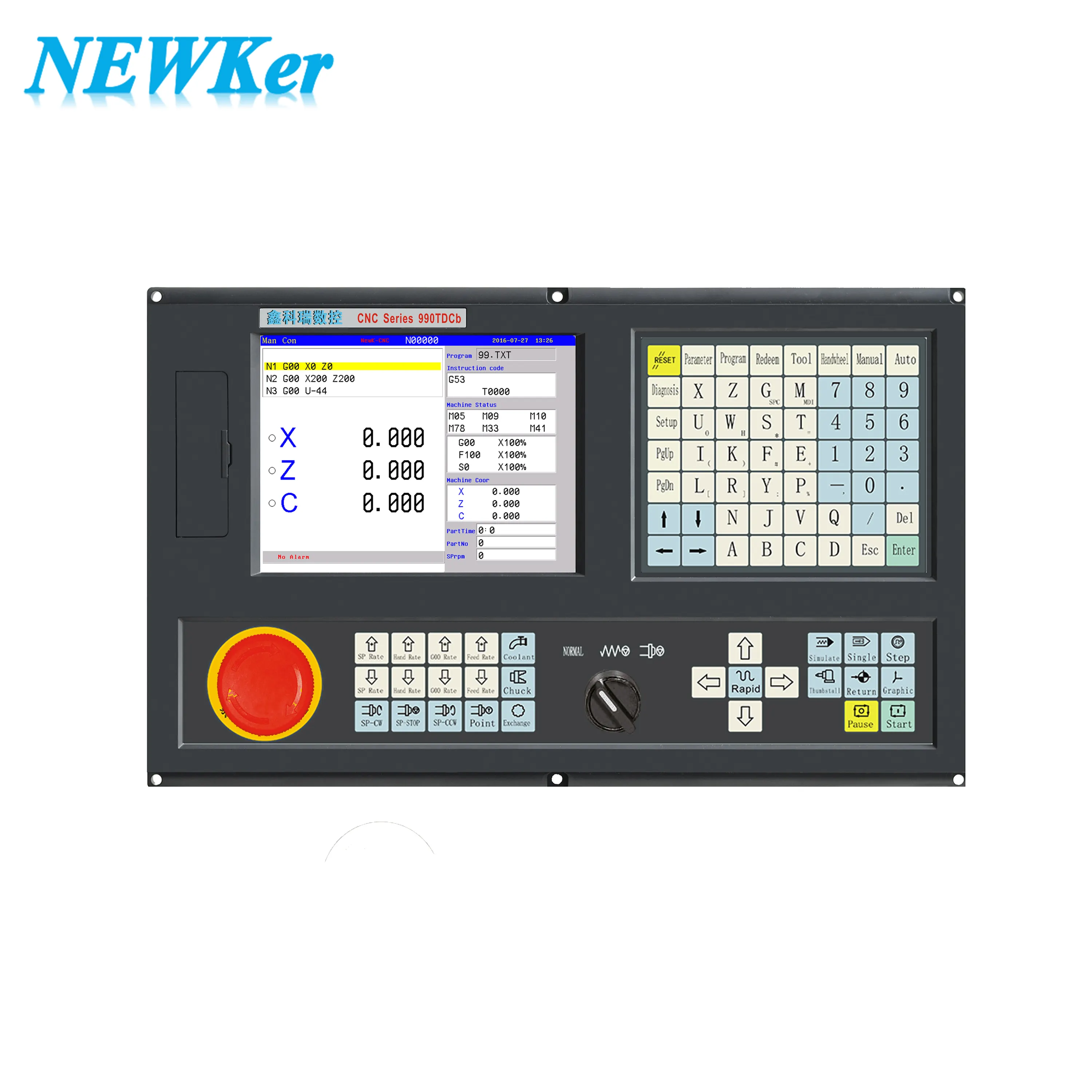 CNC controller manufacturer NEWKer 3 axis cnc controller kit with big panel for servo motor with drive cnc system