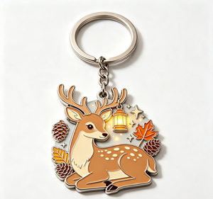 Enamel Deer <b>Key</b> Chain Zinc Alloy Animal <b>Key</b> <b>Ring</b> Lightweight Metal Pendant for Gift and <b>Bag</b> - Product Image 1