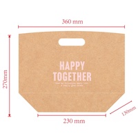 Sac de courses personnalisé en papier kraft écologique avec poignées découpées pour l'emballage à emporter de pain, gâteaux, desserts et sushis