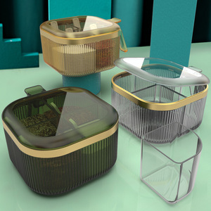 Hensin Kitchen Sugar Salt Storage Boxes Integrated Multi-Cell Seasoning Boxes Combo Set Seasoning Bottles Jars For Home
