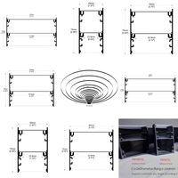 Profil LED architectural incurvé 5075, luminaire suspendu circulaire noir doré personnalisé pour les projets commerciaux de grande envergure