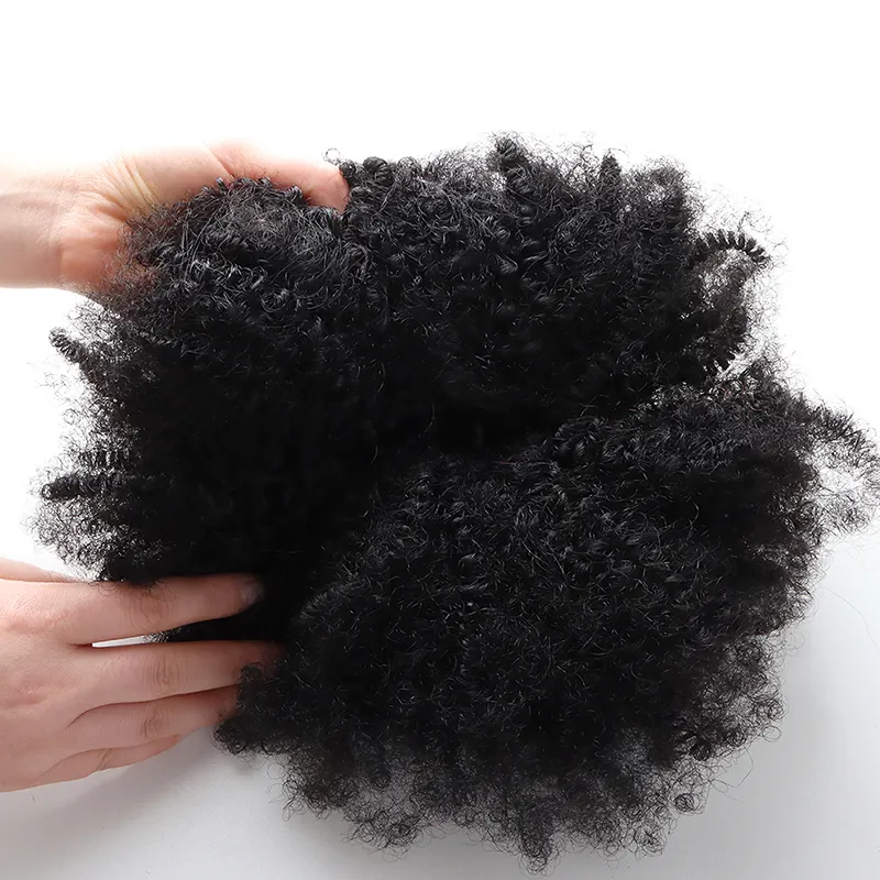 Ampio fascio di capelli all'ingrosso 4c capelli umani ricci Afro crespi tessere capelli ricci crespi mongoli