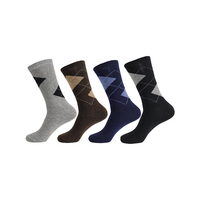 Chaussettes mi-mollet en laine épaisse pour hommes pour la saison d'hiver Motif Argyle tricoté personnalisé à la mode Style décontracté chaud pour la vente en gros