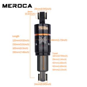 MEROCA <span class=keywords><strong>MTB</strong></span> Mountain Bike <span class=keywords><strong>ammortizzatore</strong></span> posteriore 125/150/165/190mm 750/850/1000LBS olio molla accessori <span class=keywords><strong>ammortizzatore</strong></span> bicicletta - Product Image 2