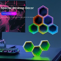 Luz Ambiental Iridiscente para Juegos, Activada por Sonido, Alimentada por USB, con Lente Acrílica de Panal, Estilo Abismo, Sincronización Musical, Ambiente Rítmico