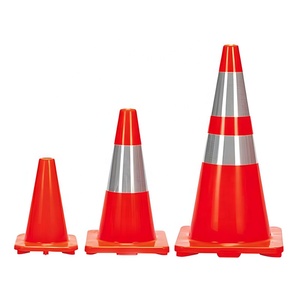 Coni Stradali Pieghevoli in PVC/PE Arancione Solido Riflettente Prismatico ad Alta Intensità, 70cm, 18", 28", 36" - Vendita all'Ingrosso - Product Image 3