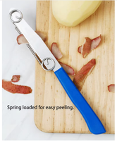 Éplucheur de pommes de terre 2 en 1 Accessoires de cuisine Éplucheur de fruits et légumes Éplucheur à ressort multifonctionnel et réglable pour la cuisine
