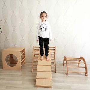 Kids Indoor Montessori Playground Gym Wooden Pickler Climbing Triangle For Toddler