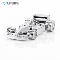 Flashdisk Logam Berlapis Perak Bentuk Mobil Balap 3D 8GB USB 2.0/3.0 F1, Disk Unik