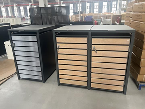 Large Capacity Metal Waste Bins with Lid Pull Out Waste <strong>Segregation</strong> Sorting Bins for Outdoor Home Office Garden Commercial Use - Product Image 3