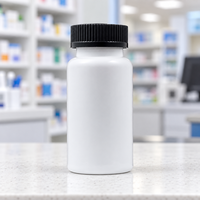 Flacon en plastique PET blanc de 150 ml de qualité supérieure pour capsules, conteneur de suppléments, pot à comprimés, étiquette privée pour l'emballage de vitamines