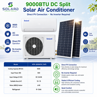 Climatiseur hybride solaire domestique 9000 BTU sans onduleur, connecté au réseau, AC/DC, pour refroidissement/chauffage, à couplage direct des composants, mural