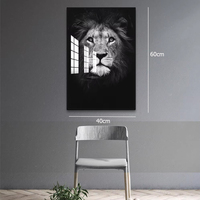 Peinture acrylique 40x60cm, art mural animalier moderne brillant imprimé, peinture encadrée pour salon, décoration murale, cadeau