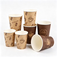 Gobelets en papier pliables personnalisés avec logo pour bureau, café, thé, boissons chaudes, à emporter, design de logo pour boutique