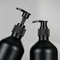 Bouteilles distributrices Boston personnalisées en plastique noir mat de 300 ml et 500 ml, vides et rechargeables, pour savon liquide, lotion et shampoing
