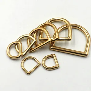 High-end Handmade Leather Bag Accessories Brass Hardware Metal D Buckle 13mm 15mm 16mm 20mm 22mm 25mm 30mm Solid Brass D Ring