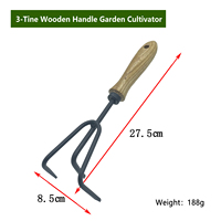 Ensemble de 4 outils de jardinage manuels DIY avec manche en bois - Pelle, truelle, fourche et râteau en fer de haute qualité