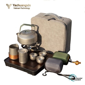 Ensemble de thé en acier inoxydable pour l'extérieur avec réchaud portable et sac de transport pour l'escalade, le camping et les voyages - Product Image 4