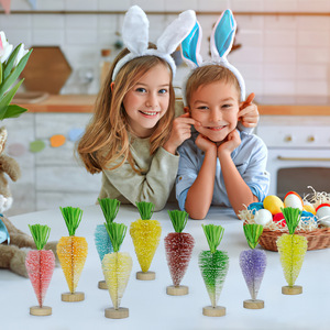 Decoraciones de Pascua de simulación de rábano monocromático miniatura, zanahorias artificiales, regalos para niños, accesorios para fiestas de Pascua - Product Image 2